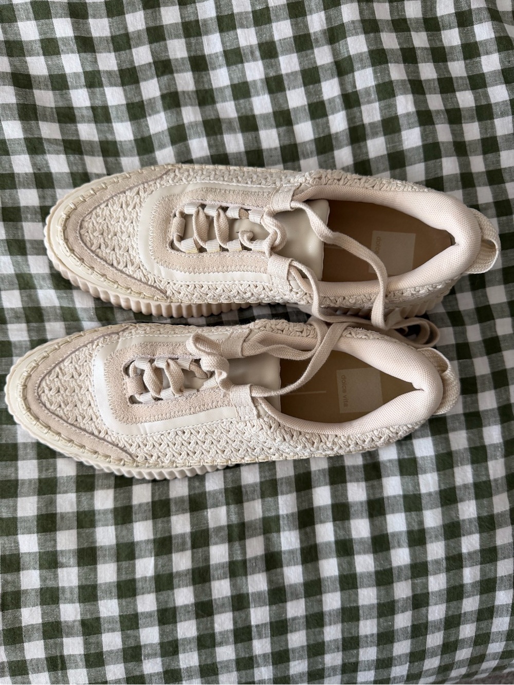 Dolce Vita Cream Woven Sneakers